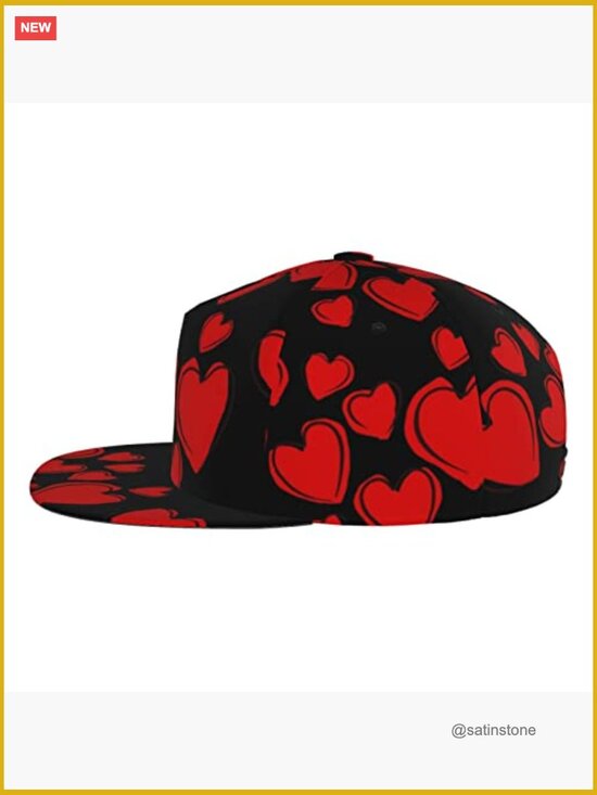 Adjustable Baseball Cap with Heart Pattern - Lightweight Polyester - Unisex main image 5